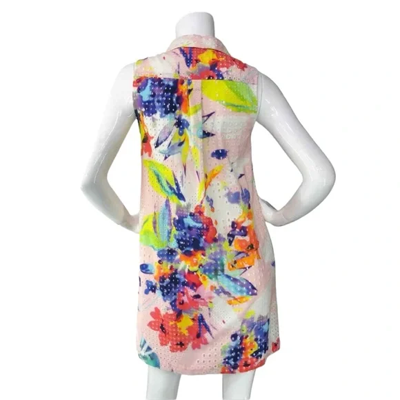 Trina Turk NWT Floral Print Eyelet Dress Womens Size 12 brand new - Picture 6 of 14